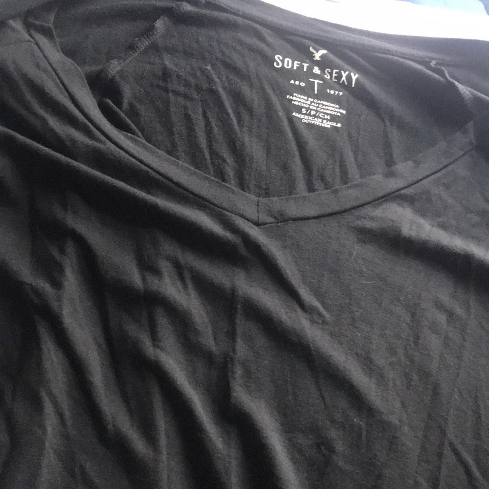 Plain black soft tee